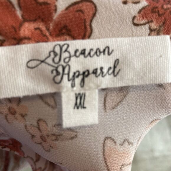 Beacon Apparel Blouse Womens XXL Floral‎ Tank Top V Neck Multicolor - Picture 5 of 8